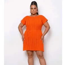 Saida de Praia Plus Size com Fenda Lateral Tricot