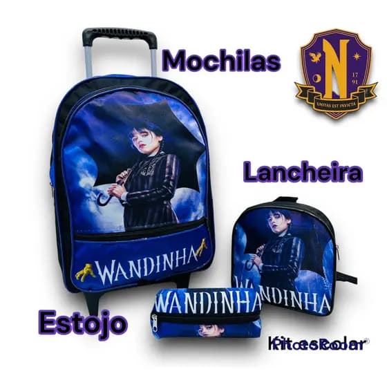 kit mochila escolar mochila escolar - kit escolar 3 peças  de menina
