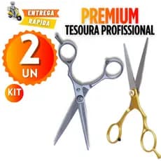Jogo 2 / 1 Tesouras Cabeleireiro Profissional Inox 6" Tesora Corte Preciso E Suave Barbearia E Salão Entrega Rápida