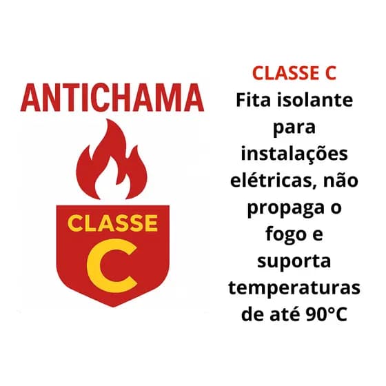 Kit Fita Isolante Alta Aderência 5 Metros 750V 90° Alta fixação