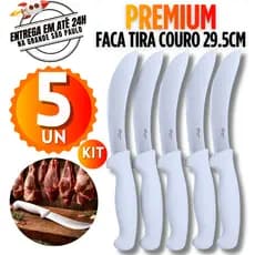 Faca Tira Couro Sangria Profissional Lâmina Aço Inox 6 Polegadas Aço Açougue Desossa Frigorifico
