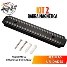 Kit 2 / 1 Barras Magnéticas Imã Suporte Para Facas e Ferramentas Parede Cozinha Churrasqueira Premium
