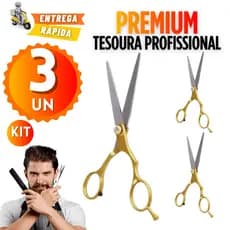 Kit 3 / 2 / 1 Tesoura Para Barba Aço Inox Profissional 6" Tesora Corte Preciso E Suave Barbearia E Salão Entrega Rápida