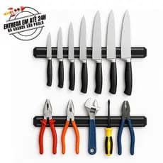 Barra Magnética De Parede Forte Para Faca Utensílios Organizador Porta Imã Faqueiro Suporte Cozinha