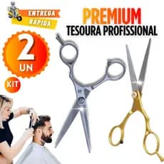 Kit 2un 1un Tesoura de Barbeiro Profissional 6 Polegadas - Corte Suave e Alta Durabilidade