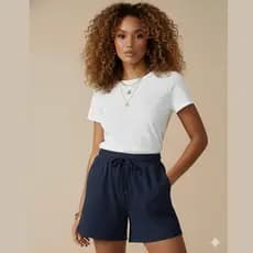 Short Feminino Soltinho em Tecido Viscolycra Moda Verão Confortável e Estilosa premium