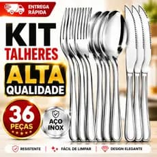 Jogo De Talheres 36 Peças Aço Inox Premium Alta Qualidade 12 Garfos 12 Facas 12 Colheres Mesa Posta Cozinha Restaurante