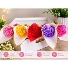Rosa de Cetim para Presente | Buquê Individual Artesanal
