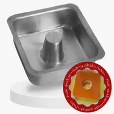 Forma de Pudim Quadrada com Tubo Torta Suiça Alta Grande Para air fryer e Forno Elétrico Resistente