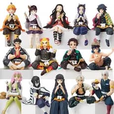 Boneco Anime Demon Slayer Kimetsu No Yaiba Giyuu Zenitsu Rengoku Nezuko Tanjirou Estatueta Brinquedos