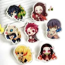 Anime Demon slayer Broche Acrílico Kimetsu noYaiba Figura Bonita tanjiro Nezuko Zenitsu Rengoku Pingente De Bolsa Para Celular