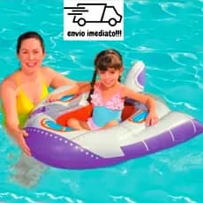 Bóia Bote Inflável Para Crianças Modelo Nave 104 x 99 cm Boia Infantil Para Piscina