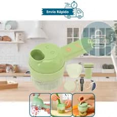 Conjunto De Fatiador De Legumes Elétrico Portátil 4 em 1 Processador De Alimentos Sem Fio Cortador Descascador Frutas