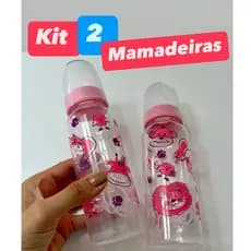 kit 2 mamadeira barato com 2 unidades bico ortodôntico ou Redondo240ml