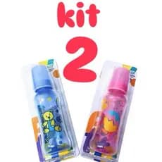 Kit com 2 Mamadeiras 240ml Petita Premium bico redondo