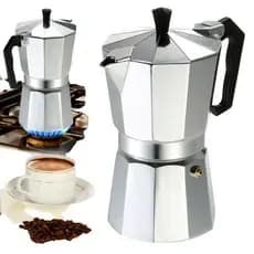 Cafeteira Italiana de Alumínio Café Expresso 3, 6, ou 9 Xícaras Cafeteira Italiana Moka Expresso Aço