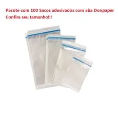 Kit 100 Saco Transparente Adesivado Para Presente 6.5x13 7x12 8x10...14x14- Boop - Celofane - Poli - Incolor - Adesivado