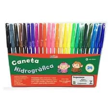 Kit De 24/12/6 Canetinha Hidrográfica Leo & Leo Plus Lavável ou não