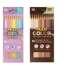 Lapis de cor 10 cores tons pasteis pastel ou 12 cores de tons pele multicolor