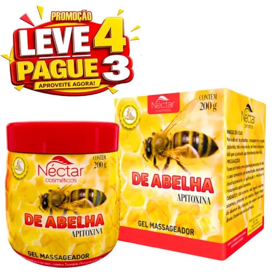 🔥 LEVE 4 PAGUE 3 🔥 Gel Massageador Abelha Apitoxina 200g | Super Oferta