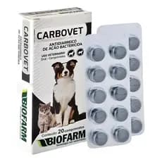Carbovet com 10 comprimidos para Cães e Gatos - Biofarm