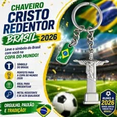Chaveiro Cristo Redentor Brasil Metal Torcida Futebol Presente