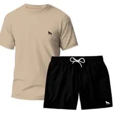 Camiseta algodão country texas e short tactel masculino lançamento