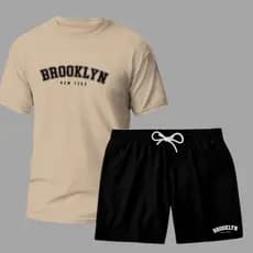 Kit Conjunto Short Camiseta Algodão masculina e Short Tactel Várias Cores Verão Promoção