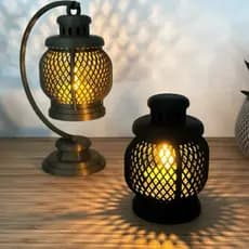 Mini Luminária com Suporte e Vela LED – Decoração de Mesa