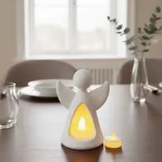 Anjinho Protetor Decoração de Natal Com Mini Vela