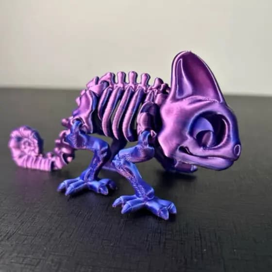 Brinquedo Articulado Camaleão Esqueleto  Divertido 10CM 3D