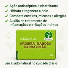 Sabonete Aroeira Babosa Barbatimão Auxilia em Odores Anti Bacteria Fungos e Candidiase Cicatrizante