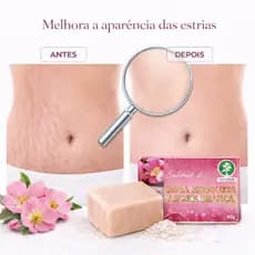 Sabonete para estrias e clareamento rosa mosqueta com argila branca