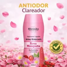 Sabonete Íntimo Rosa Mosqueta rhenuks 200ml – Limpeza Suave e Perfume Delicado AntiOdor clareador