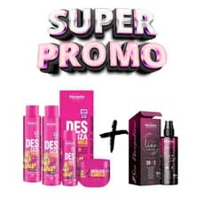 Deslisa Desmaia Cabelo Kit capilar hidratação Cabelos lisos + spray e hidratados com  progressiva