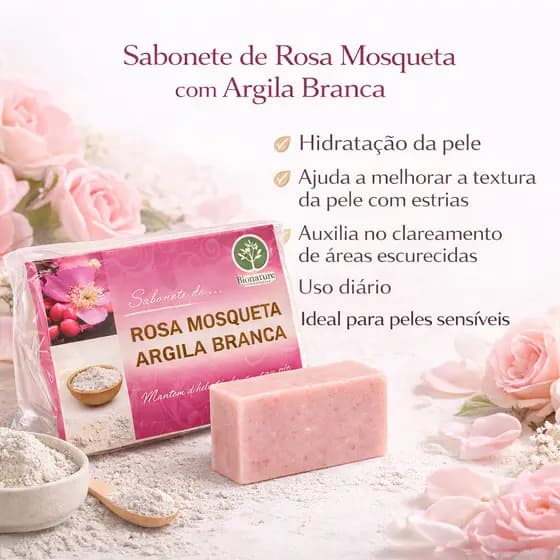 Sabonete de Rosa Mosqueta para Estrias e Clareamento de Áreas Escurecidas