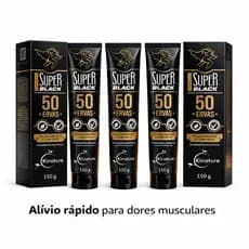 Kit 3 Super Black 50 Ervas Pomada Massageadora Dor Muscular e Articular Relaxamento e Conforto Muscular Pós-Treino