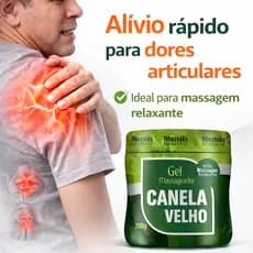 Gel Massageador Canela 200g - dores musculares, articulares, ervas naturais alivio rapido