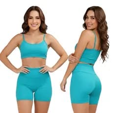 Conjunto para academia Fitness Top e Short alcinha com forro