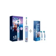 KIT ESCOVA DENTAL ELÉTRICA INFANTIL PRO KIDS 3+ FROZEN ORAL-B + REFIL ESCOVA ELETRICA KIDS FROZEN ORAL-B 2 UNIDADE