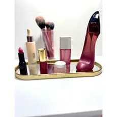 Bandeja Espelhada Decoração de Mármore Lavabo Maquiagem Maquiagem Perfumes Cosméticos Luxo para Penteadeira e Quarto
