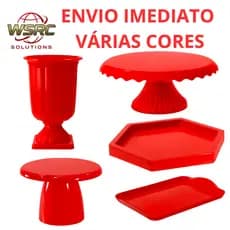 KIT Decoração de festa Luxo 5 PÇ com Boleira Cake Renda Vaso grego Mini Slim Mini Sextavada Bandeja