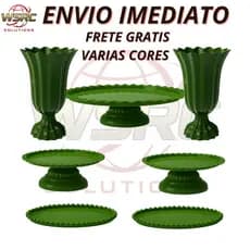 Kit Festa Decoração Com 1 Boleira 2 Vasos Mini Boleiras Bandejas de Mesa Aniversário Completo Festa
