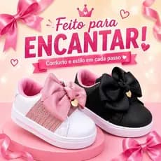 Tênis Menina Infantil Laçarote com Pingente