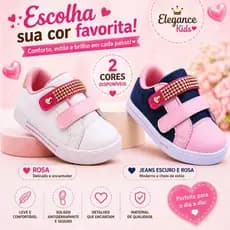 Tênis Menina Infantil Stras Velcro