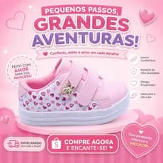 Tênis Menina Infantil Velcro Borboleta