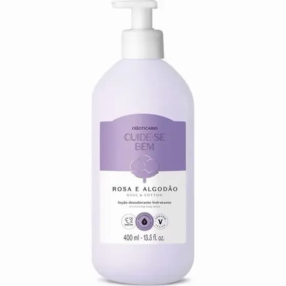 Hidratante Corporal Cuide-se Bem Rosa e Algodão 400ml O Boticário