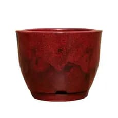 Vaso.de Plantas Naturais e Artificiais Bojo Redondo Marmorizado em vermelho Polietileno N1