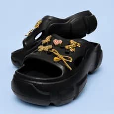 Chinelo Babuche Feminina Sandália Salto + Acessórios Botons