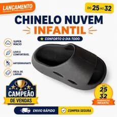 Chinelo Nuvem Infantil Slide Macio Antiderrapante Confortável Menino Menina Leve do 25 ao 32